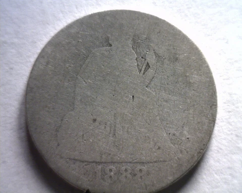 1888 SEATED LIBERTY DIME FAIR / ABOUT GOOD FR/AG NICE ORIGINAL COIN BOBS COINS Cover