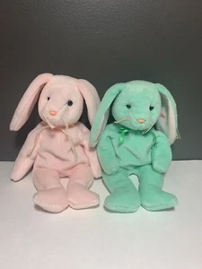 Hippity & Hoppity Retired, Rare 1996 Ty Original Beanie Babies (lot of 2) - Picture 1 of 11