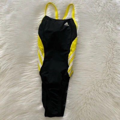 NUEVO traje de baño wTag-ADIDAS negro/amarillo 1 pieza 24 (M) Foto 1 de 2