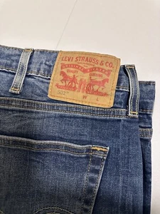 Levi's 502 44 x 32 Straight Leg Medium Wash Blue Denim Jeans Pants - Picture 1 of 10