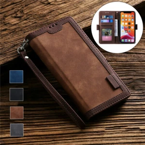 Leather Flip Magnetic Card Wallet Stand Case For iPhone 15 14 12 11 XR 13 7 8 SE - Picture 1 of 53