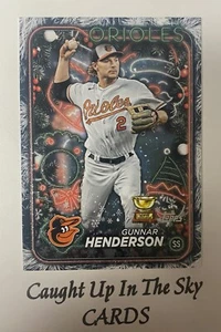 2024 Topps Holiday Gunnar Henderson Evergreen Tree SP Orioles Tin Only - Picture 1 of 2