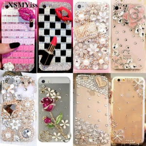For iPhone 15 14 13 12 11 Pro Max XS XR 7 8 Luxury Rhinestone Bling Diamond Case - Picture 1 of 21