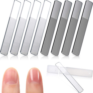 8 Pieces Nano Shiner Files Glass Natural Nail Files Crystal Nail Shiner Buffer P
