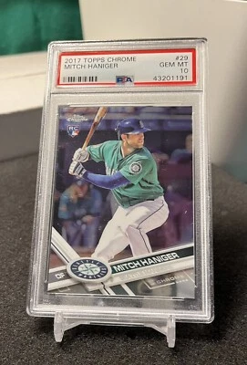 Mitch Haniger 2017 Topps Chrome card 29 Seattle Mariners rookie PSA 10 Gem Mint - Image 1 of 2