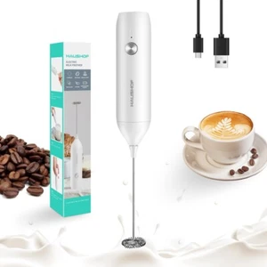 HAUSHOF Rechargeable Milk Frother Handheld USB TypeC Electric Foam Maker Stirrer - Picture 1 of 10