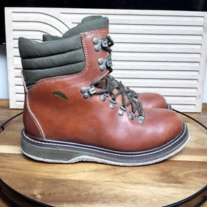 Simms Freestone Boots Mens Sz 9 Brown Leather Fly Fishing Felt Sole Wading Boots - Picture 1 of 8