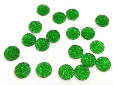 10 piezas Cabujones Adorno Resina Druzy Verde - 12 mm - Cúpula Círculo Foto 1 de 3