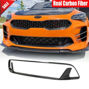 Parachoques delantero de carbono real para Kia Stinger 2017-24 parrilla central cubierta moldura - Imagen 1 de 12