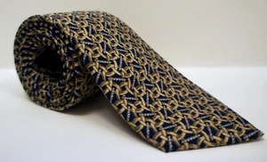 Hermes Silk Necktie 399 EA Brown Vintage 57.5" x 3.5" - Picture 1 of 6