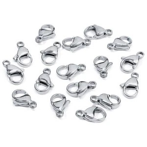 200 PCS 304 Stainless Steel Lobster Claw Clasps Stainless Steel Color 10x6x3.5mm - Picture 1 of 7