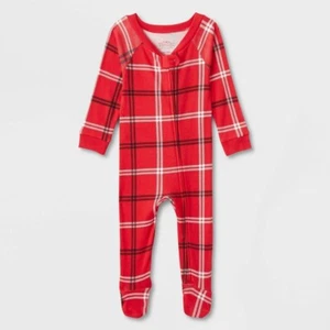 Pigiama bambino a quadri abbinato famiglia con piedi - Wondershop™ rosso 6-9M - Foto 1 di 1