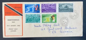 1962 Port Of Spain trinidad First Day Cover FDC Independence Day - Picture 1 of 2