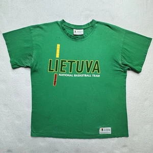 Vintage Lietuva Lithuania National Basketball Team Shirt Green XXL - Picture 1 of 11
