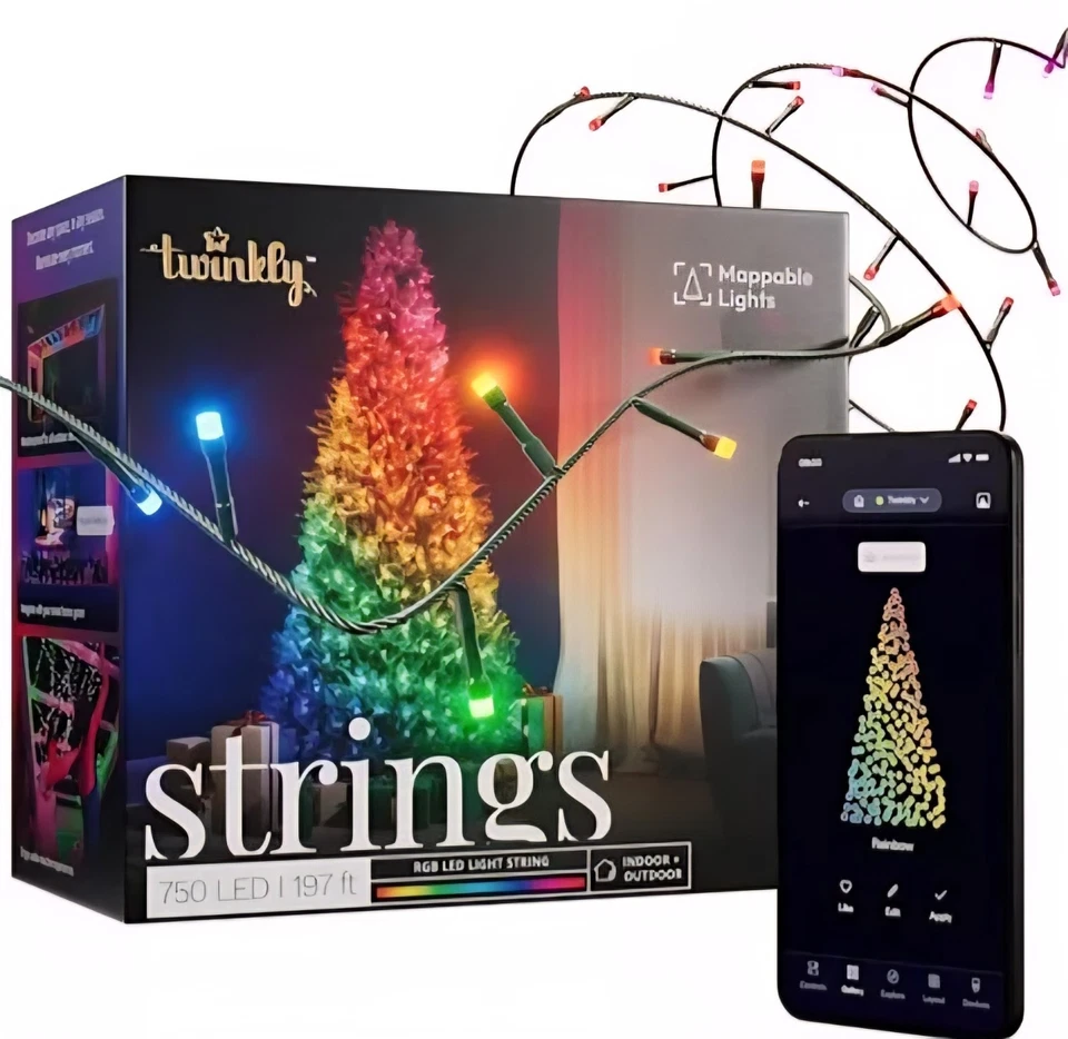 Twinkly Mappable Lights Indoor/Outdoor Use 750 LED 197 FT Smart String Lights - Image 1 of 4