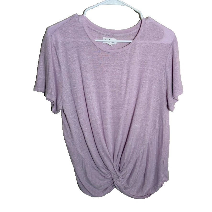 Camiseta para mujer Velvet by Graham & Spencer mediana púrpura manga corta corbata informal Foto 1 de 4