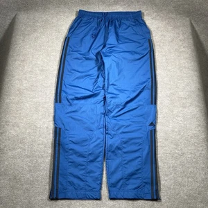 Vintage Y2K Adidas Track Pants Mens Med Blue Windbreaker Lined Lightweight Baggy - Picture 1 of 17
