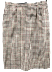 PENDLETON Women's Flannel Virgin Wool Straight Pencil Skirt Plaid Pocket Size 12 - Picture 1 of 15
