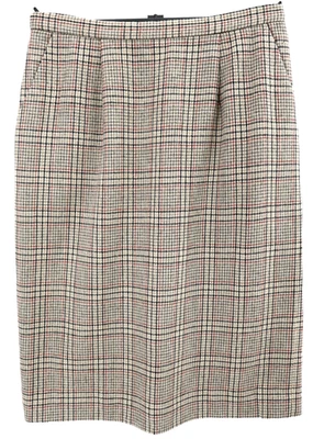 PENDLETON Women's Flannel Virgin Wool Straight Pencil Skirt Plaid Pocket Size 12 - Image 1 of 4