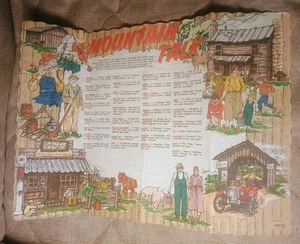 Vintage Appalachian Mountains Mountain Talk Saying Paper Placemat - 13" X 9.5" - Picture 1 of 2