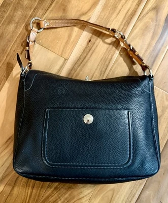 Coach Black Pebbled Leather Adjuster Shoulder Bag Purse. Excellent, Medium Foto 1 de 4