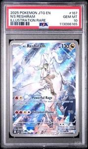 N'S Reshiram #167 2025 Pokemon Jtg En-Journey Together PSA 10 Illustration Rare - Picture 1 of 2