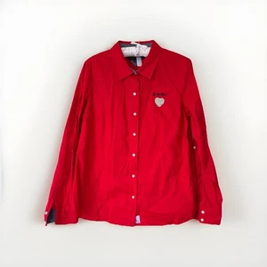 Tommy Hilfiger Damen Hemd Large Button Down Rot Love You More Stitching - Bild 1 von 7