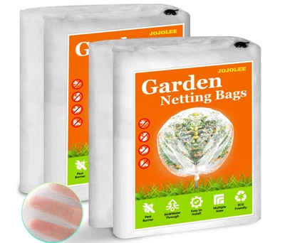 (8x) Bolsas de red de árbol frutal de jardín de 5'9" x 5'9" cubiertas con cordón barrera contra plagas Foto 1 de 4