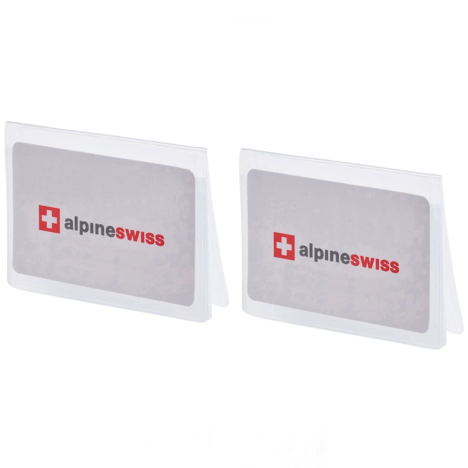Alpine Swiss Set of 2 Plastic Wallet Inserts 6 Page Card Holder Picture Windows - Image 1 of 4