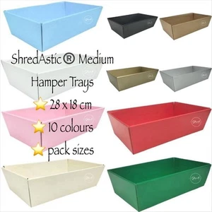 ShredAstic® HAMPER TRAYS cardboard 28x18x8cm medium Easter Xmas gift baskets - Picture 1 of 13