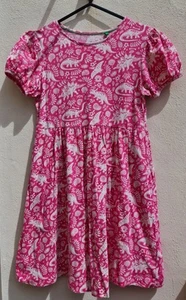 Mini Boden Girls Pink Dinosaurs Dress Side Pockets Age 11-12 Years - Picture 1 of 9