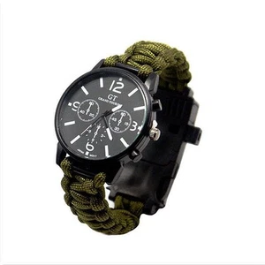 Color: Green - Outdoor Multi function Camping Survival Watch Bracelet Tools With - Picture 1 of 1