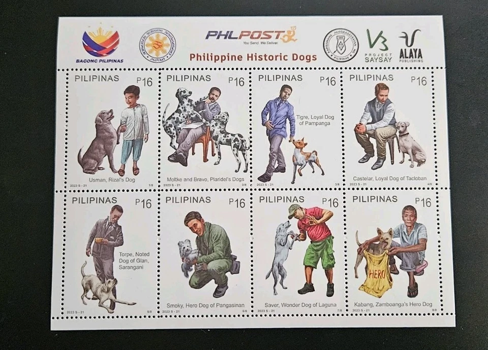 FILIPINAS PERROS HISTÓRICOS HOJA SIN CORTAR 2023 SELLOS MANILA PHLPOST Foto 1 de 1