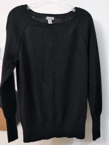Halogen Black Cashmere Long Sleeve Sweater Sz Small - Picture 1 of 6