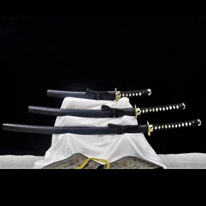 Japanese Samurai Sword Set  Katana Wakizashi Tanto 1045 Carbon Steel Blade; Allo - Picture 1 of 26