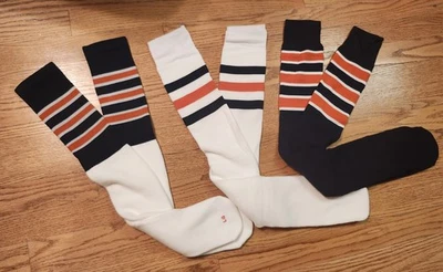 3 пары футбольных игровых носков квотербеков Chicago Bears белые синие домашние выездные мужские  - Изображение 1 из 4