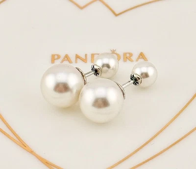 Nuevo 100% Genuino Auténtico Pandora Gotas Luminosas Perla Pendientes 290747WCP Foto 1 de 4