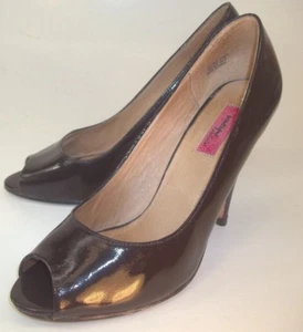 Boutique Womens Shoes Pumps Heels Nordstrom US 7 Brown Patent Leather 5396 - Picture 1 of 8