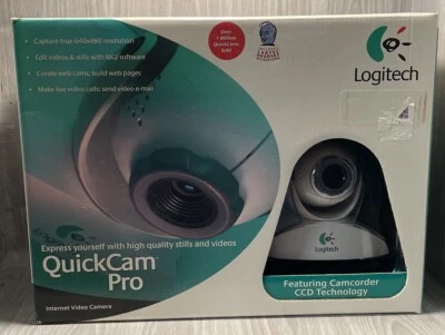 NEW Logitech QuickCam Pro Internet Video Camera Web Cam W/ Headphones - Image 1 of 4