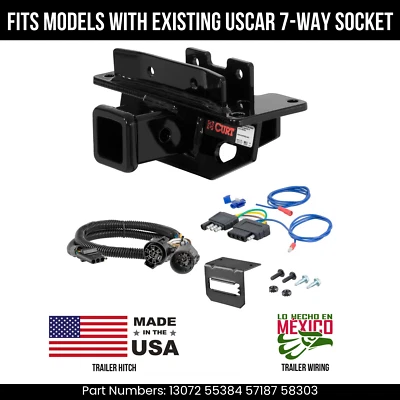 Enganche de remolque para Chrysler Aspen 07-09 con cableado de 5 pines apto para enchufe USCAR Curt 6 k Foto 1 de 4