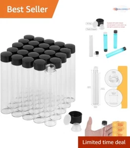 25PCS 30ml Clear Glass Vials with Leak-Proof Caps – Perfect for Liquid Storage - Picture 1 of 8