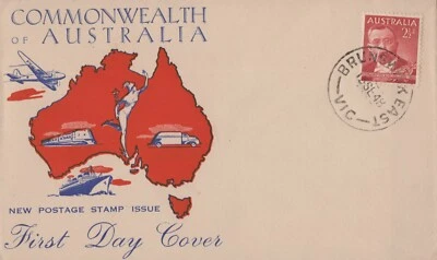 1948 William Farrer 2&1/2d Stamp On Wide World Script Cachet - FDC Unaddressed - image 1 of 2