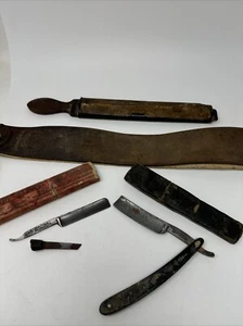 Rasiermesser, Emerson Elastic Razor Strap Antique Barber Tools Shumate Razor - Bild 1 von 24