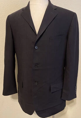 *EUC POLO RALPH LAUREN Negro Sólido 100% CACHEMIRA Blazer Abrigo Deportivo Chaqueta Hombres 42 Foto 1 de 4