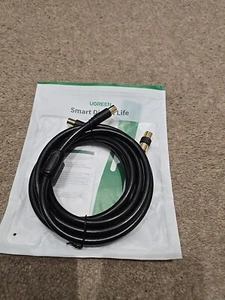 UGREEN TV Aerial Cable Male to Male/Female TV Coaxial Cable 2M Gold Plated  - Picture 1 of 4
