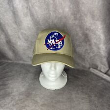 Vintage NASA Space Center Tan Adjustable Trucker Mess Hat Cap OTTO Blue Patch
