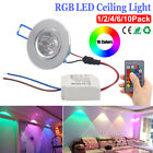 3W RGB LED Ceiling Light Color Changing Round Panel Recessed Downlight Decor