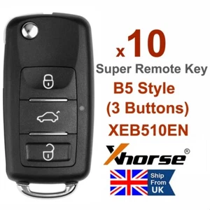 10x Xhorse Universal Super Remote Key for B5 Flip 3 Button XEB510EN for VVDI MAX - Picture 1 of 8