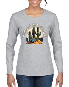 Camiseta estándar cuello en V para mujer Desert Adventure Cactus Nature - Imagen 1 de 4