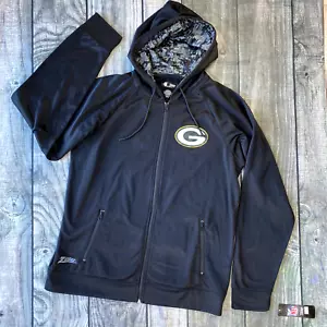 NWT Green Bay Packers Mens Large Full Zip Up Hoodie Black NFL Team Apparel Zubaz - Picture 1 of 13